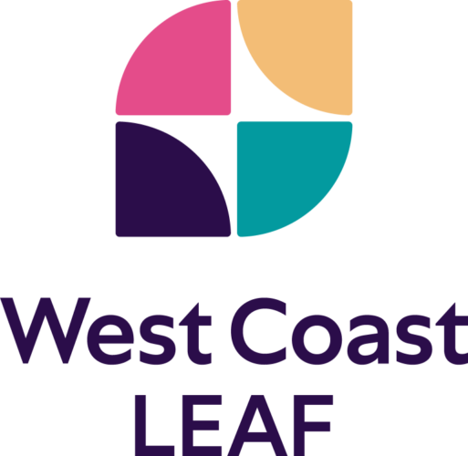 New West Coast LEAF logo: four rounded triangles together to form an abstract leaf above the name. The colors are teal, purple, yellow, and pink.